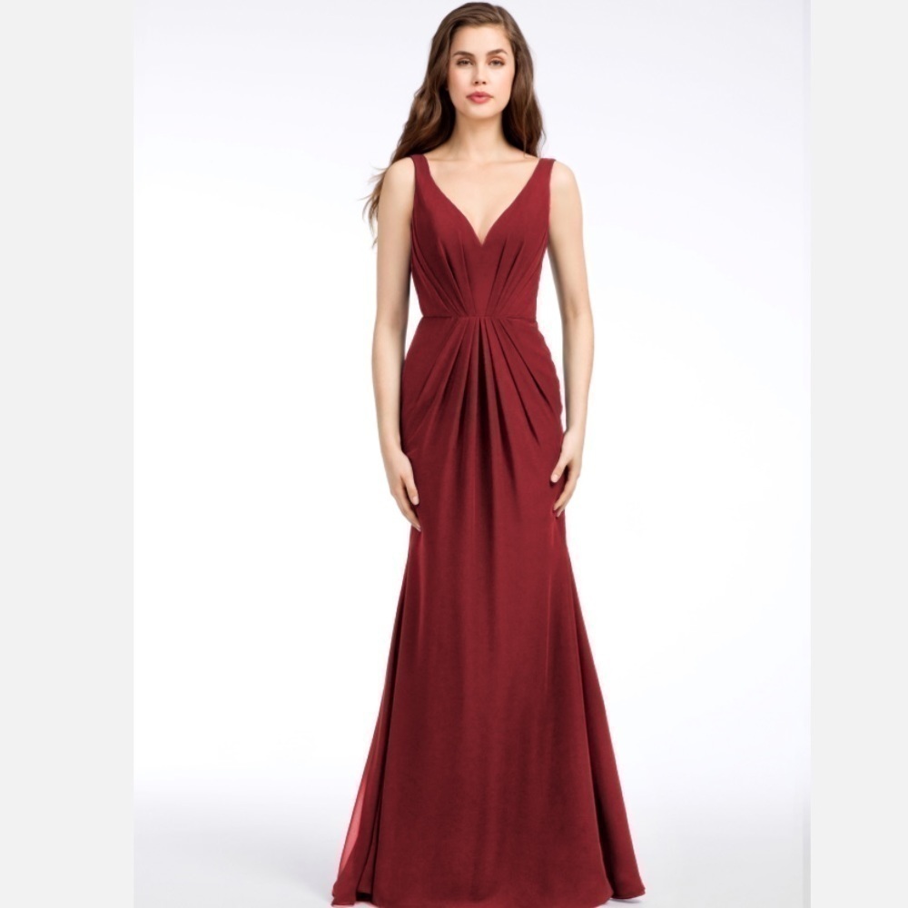 HAYLEY PAIGE OCCASIONS chiffon burgundy maxi 6
